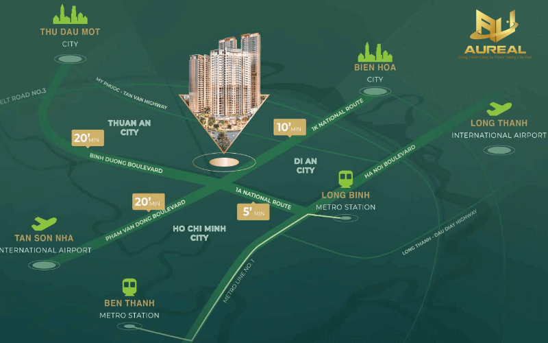 Green Skyline tâm điểm kết nối, di chuyển đến trung tâm chỉ tính bằng phút