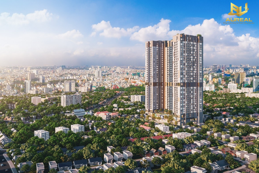 Căn hộ HT Pearl Dĩ An với kiến trúc Nhật Bản và tầm nhìn panorama hướng khu đô thị Đại học Quốc gia.