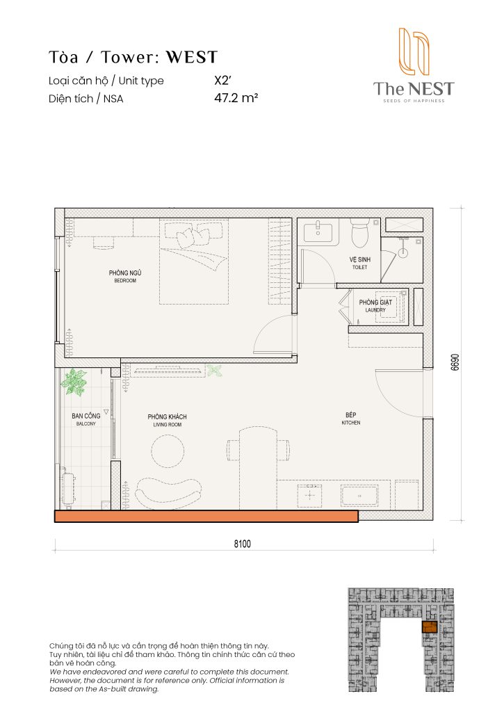 Layout căn hộ 1PN1