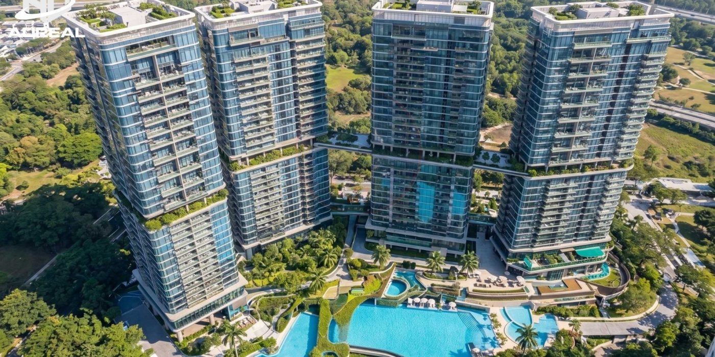 Phối cảnh tổng thể dự án Palm River 4 tòa tháp ven sông Nam Rạch Chiếc