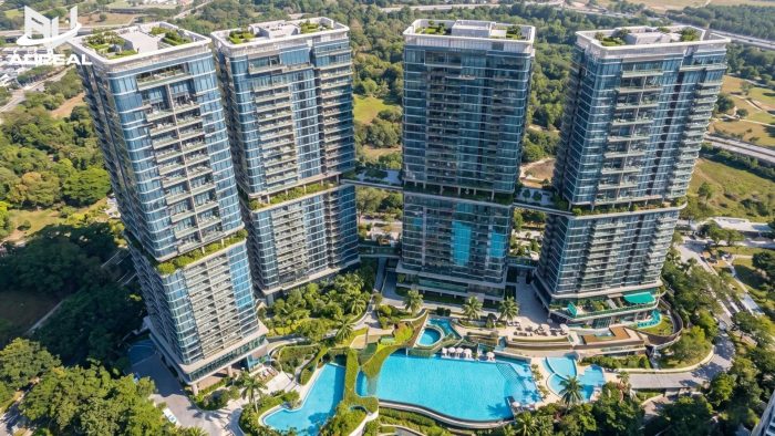 Phối cảnh tổng thể dự án Palm River 4 tòa tháp ven sông Nam Rạch Chiếc