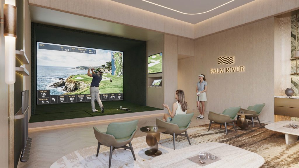 Phòng tập Golf 3D mô phỏng hiện đại dành riêng cho cư dân Palm River - AUREAL