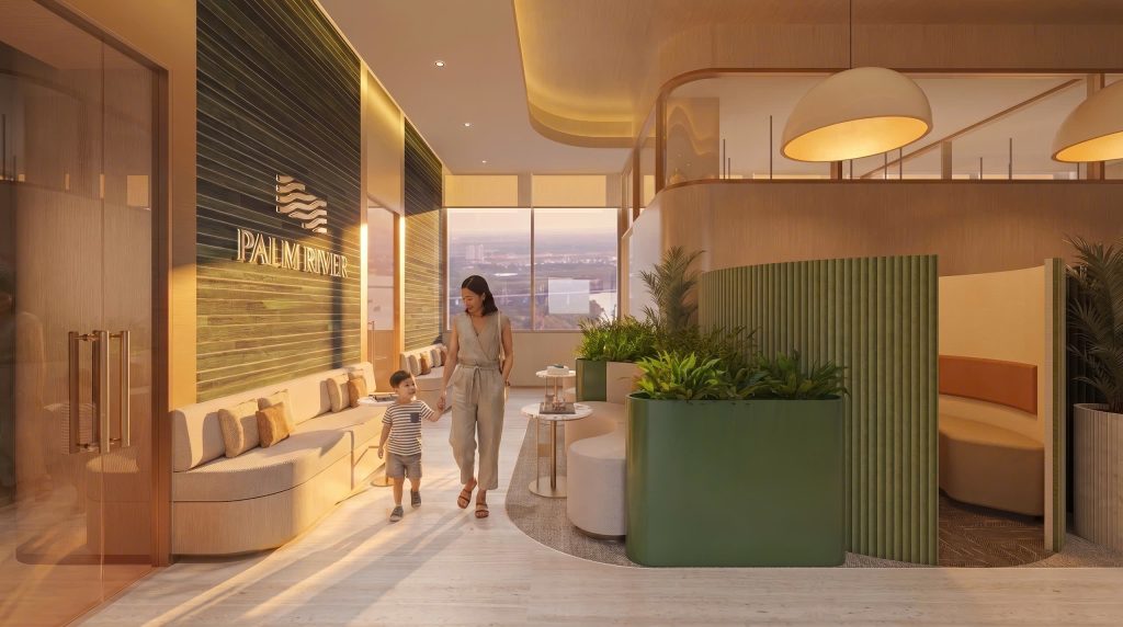 Sảnh đón Lobby sang trọng chuẩn khách sạn 5 sao dự án Palm River - AUREAL