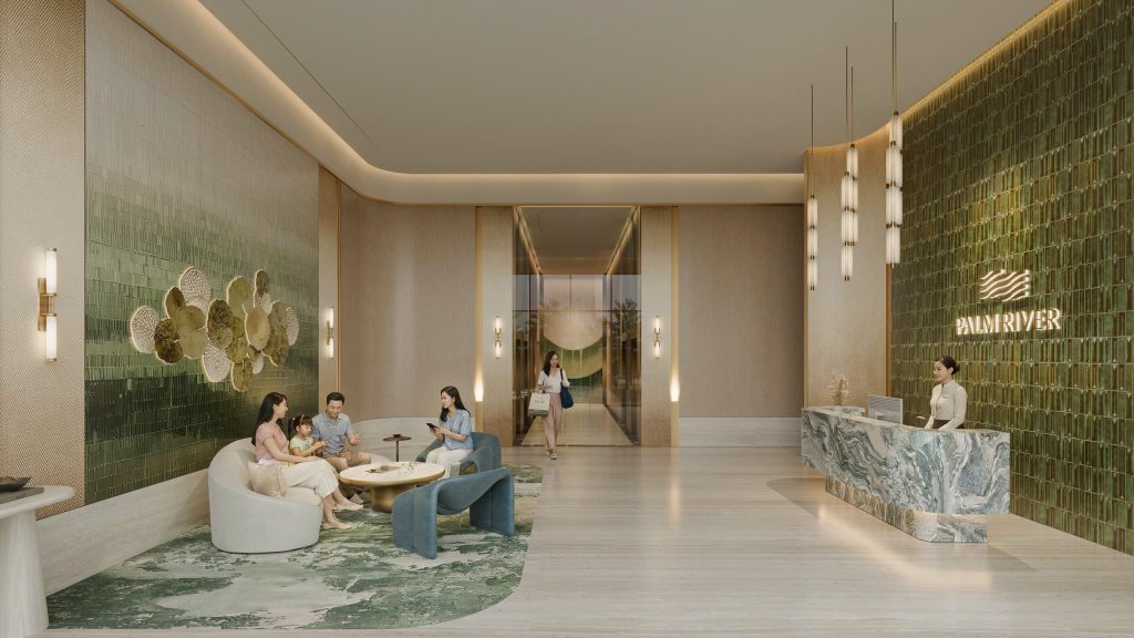 Sảnh đón tiếp khách sang trọng nội khu căn hộ Palm River - AUREAL