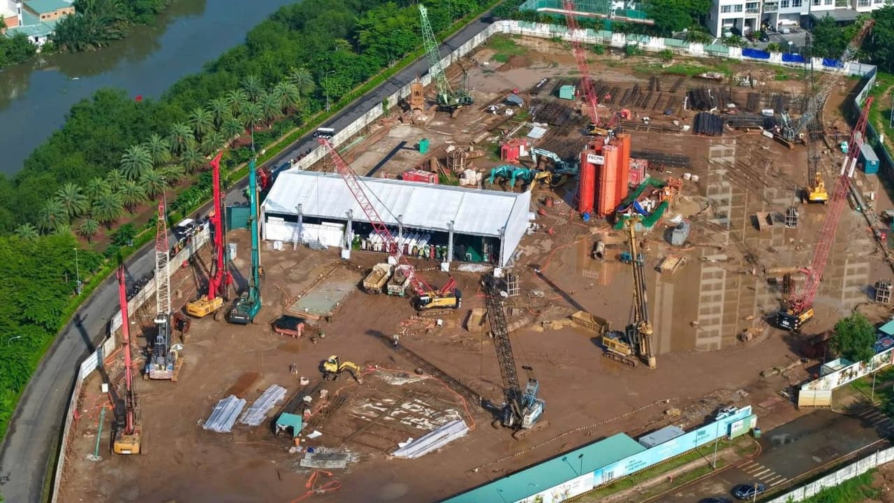 Tiến độ xây dựng Palm River tháng 8/2026