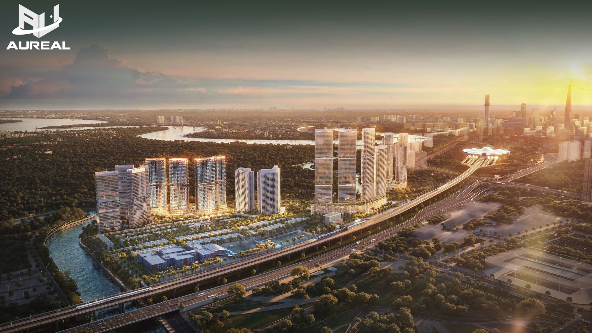Vị trí mặt tiền Song Hành cao tốc và tuyến Metro dự án Palm River - AUREAL